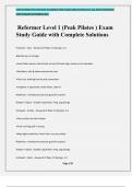 Reformer Level 1 &lpar;Peak Pilates &rpar; Exam Study Guide with Complete Solutions