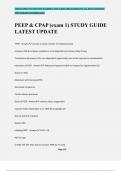 PEEP & CPAP &lpar;exam 1&rpar; STUDY GUIDE LATEST UPDATE