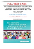 Test Bank for Foundations for Population Health in Community&sol;Public Health Nursing 5th Edition Stanhope