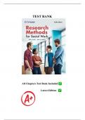 Test Bank for Research Methods for Social Work&comma; 10th Edition by Allen Rubin and Earl R&period; Babbie