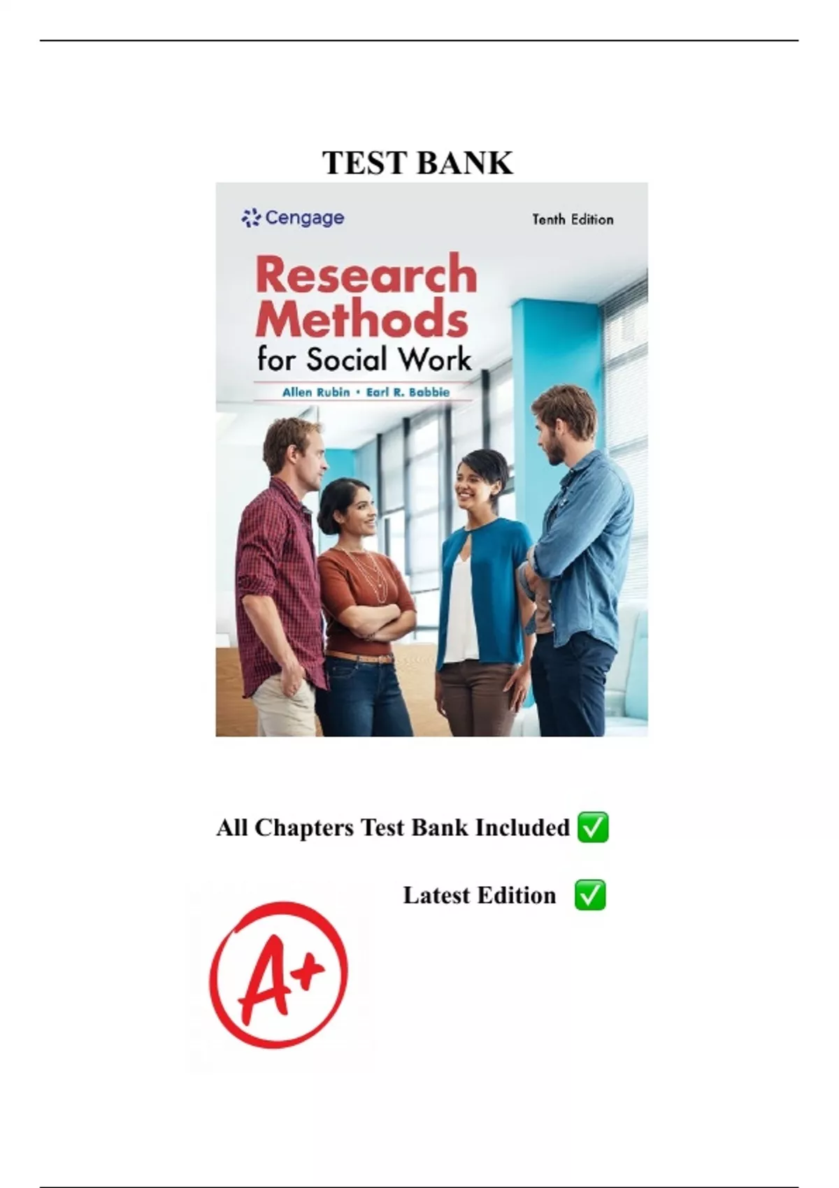 Test Bank for Research Methods for Social Work, 10th Edition by Allen ...