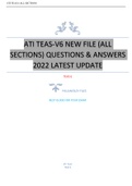 ATI TEAS-V6 NEW FILE &lpar;ALL SECTIONS&rpar; QUESTIONS & ANSWERS 2022 LATEST UPDATE