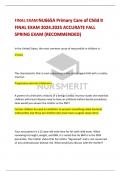 FINAL EXAM&colon;NU665A Primary Care of Child II FINAL EXAM 2024&period;2025 ACCURATE FALL  SPRING EXAM &lpar;RECOMMENDED&rpar;