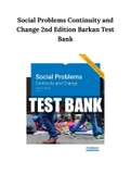 Social Problems Continuity and Change 2nd Edition Barkan Test Bank