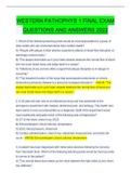 WESTERN PATHOPHYS 1 FINAL EXAM  QUESTIONS AND ANSWERS 2022