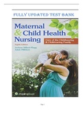 Test Bank for Maternal and Child Health Nursing Care Of The Childbearing And Childrearing Family 8th edition by Adele Pillitteri