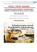 Test Bank for Maternity and Pediatric Nursing 3rd Edition by Ricci, Kyle, and Carman