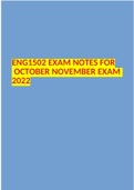 ENG1502 EXAM NOTES FOR OCTOBER NOVEMBER EXAM 2022