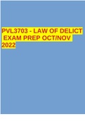 PVL3703 - LAW OF DELICT EXAM PREP OCT/NOV 2022