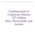 Fundamentals of Corporate Finance 12th edition Ross, Westerfield, and Jordan