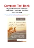 Physical Examination and Health Assessment CANADIAN 3rd Edition Jarvis Test Bank