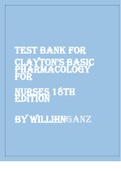 TEST BANK FOR CLAYTON&rsquo;S BASIC PHARMACOLOGY FOR  NURSES 18TH EDITION  BY WILLIHNGANZ