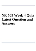 NR 509 Week 4 Quiz Latest Question and Answers