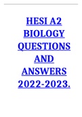 HESI A2 BIOLOGY QUESTIONS AND ANSWERS 2022/2023