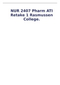 NUR 2407 Pharm ATI Retake 1 Rasmussen College.