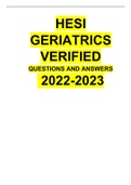 HESI GERIATRICS VERIFIED QUESTIONS AND ANSWERS 2022/2023