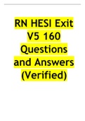 RN HESI Exit V5 160 Questions and Answers &lpar;Verified&rpar;  &lpar;2022&sol;2023&rpar;