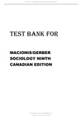 Test Bank for Macionis Gerber, Sociology, Ninth Canadian Edition 2024 latest revised update 