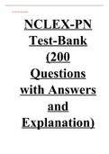 NCLEX-PN Test-Bank (200 Questions with Answers and Explanation) (2022-2023)