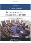 Introduction to Paralegal Studies A Critical Thinking Approach 6th Edition Currier Test Bank . pdf