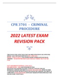 CPR 3701 -CRIMINAL PROCEDURE-  2022 -LATEST UPDATED EXAM PACK  (2018-2022)  PAST ASSIGNMENTS(2018-2022) +  DETAILED NOTES + -100% PASS - BUY QUALITY !!- VIEW PREVIEW PAGES NOW⭐⭐⭐⭐⭐SEARCHABLE DOC
