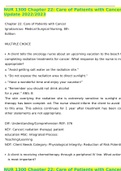 NUR 1300 Chapter 22&colon; Care of Patients with Cancer New Update 2022&sol;2023