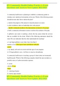 RN Community Health Online Practice A Exam Questions and Answers New Update 2022&sol;2023