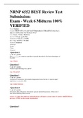 NRNP 6552 BEST Review Test Submission&colon; Exam - Week 6 Midterm 100&percnt; VERIFIED 