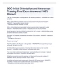 DOD Initial Orientation and Awareness Training Final Exam Answered 100&percnt; Correct