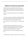    NUR2212 Final Study Guide Q&A