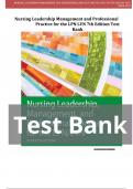 Test Bank For Nursing Leadership&comma; Management&comma; and Professional Practice for the LPN&sol;LVN Latest Edition By Tamara R&period; Dahlkemper 