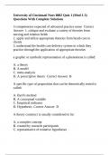 University of Cincinnati Nurs 8002 Quiz 1 &lpar;Mod 1-3&rpar; Questions With Complete Solutions