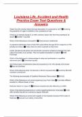 Louisiana Life&comma; Accident and Health Practice Exam Test Questions & Answers