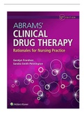 TEST BANK FOR ABRAMS' CLINICAL DRUG THERAPY: RATIONALES FOR NURSING PRACTICE 12TH EDITION BY FRANDSEN
