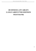 BUSINESS LAW ARLEN LANGVARDT 17TH EDITION  TEST BANK 