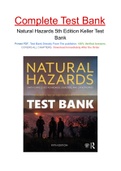 Natural Hazards 5th Edition Keller Test Bank