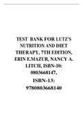 Test Bank for Lutz’s NutritioN and Diet Therapy, 7th Edition, Erin E. Mazur, Nancy A. Litch, ISBN-10: 0803668147, ISBN-13: 9780803668140