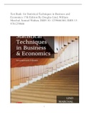 Test Bank for Statistical Techniques in Business and  Economics 17th Edition By Douglas Lind, William  Marchal, Samuel Wathen, ISBN 10: 1259666360, ISBN 13:  9781259666
