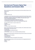 Cervical and Thoracic Spine Test Questions and Answers 2022