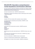 NCLEX-PN- Saunders comprehensive review Questions and Answers &lpar;Solved&rpar;