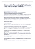 Intermediate Accounting II &lpar;Final Review 2022 with complete solution&rpar;