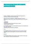 Med Immunology Exam with complete solutions 2024&lowbar;2025
