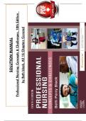 Test Bank with Solution Manual for Professional Nursing&colon; Concepts & Challenges&comma; 10th Edition by Beth black&comma; ISBN&colon; 9780323776653&comma; All 16 Chapters Covered&comma; Verified Latest Edition