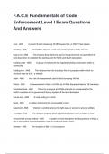 F&period;A&period;C&period;E Fundamentals of Code Enforcement Level I Exam Questions And Answers