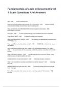 Fundamentals of code enforcement level 1 Exam Questions And Answers