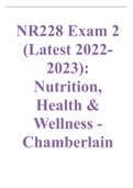  NR228 Exam 2 (Latest 2022-2023) Nutrition, Health & Wellness - Chamberlain