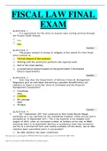 Fiscal Law Final Exam, Questions And Answers. Latest 2022