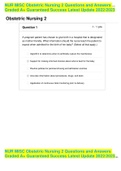 NUR MISC Obstetric Nursing 2 Questions and Answers Graded A&plus; Guaranteed Success Latest Update 2022&sol;2023