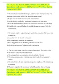 PHT 1211 HEALTH ASSESSMENT HESI EXAM Questions and Answers 100&percnt; Correct&sol;Verified Latest Update 2022&sol;2023