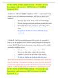 NURS MISC PAST PEDS HESI 2 Practice Exam Questions and Answers 100&percnt;Correct&sol;Certified Updated 2022